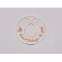 Charm rotund cu margine florală din argint 925, cadru cu 2 găuri, 17 mm G1801