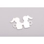 Pandantiv pentru brățară cu două fetițe, argint 925, 18.5x10.3 mm E0156-N