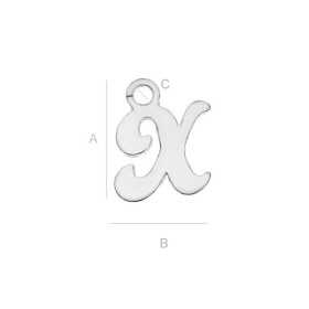 G0936-Litera K din argint 925 8.6x7.3mm 1 buc