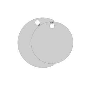 Semiluna 16x12mm cu banut 14mm 0.33mm