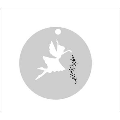 E0090-Charm zana decupata cu stelute gravate 16.5mm 0.33mm