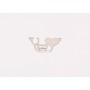 Pandantiv argint 925 set medical stetoscop, inimă și puls, decupaj laser 26mm E0208