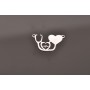 Pandantiv argint 925 set medical stetoscop, inimă și puls, decupaj laser 26mm E0208
