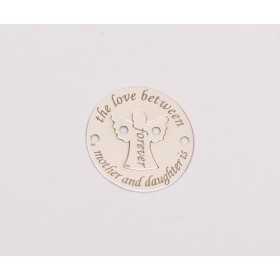 Pandantiv puzzle Mother's Love mamă-fiică cu înger argint 925 16.5mm E0210