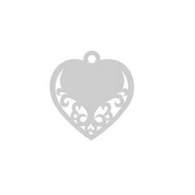 E0217 N Charm inimioara filigranata din argint 925 16mm 0.33mm