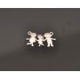 E0224 G Pandant din argint familie cu fetita 22x13x0.6 mm