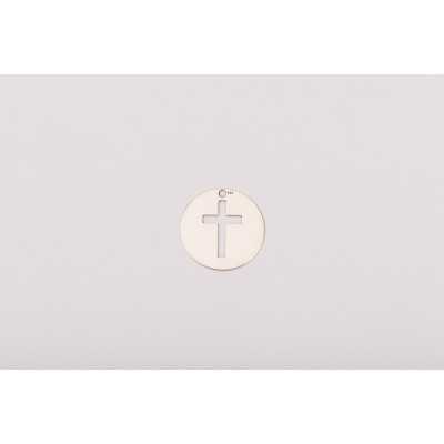 G1966-Charm banut argint 925 cu cruciulita decupta 12MM