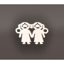 Pandant din argint cu 2 surori personalizabil 20x15x0.5mm E0271-N