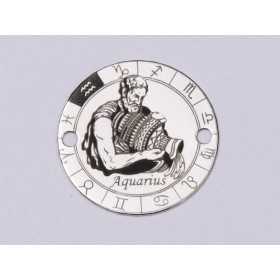 Element brățară zodie Vărsător din argint 925, gravat 16.5 mm E0355