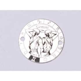 Element brățară zodie Gemeni din argint 925, gravat 16.5 mm E0362