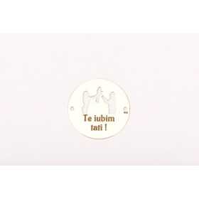 Bănuț argint gravat "Te iubim tati" E0135