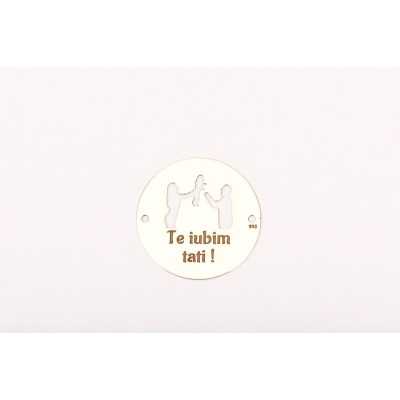 Bănuț argint gravat "Te iubim tati" E0135
