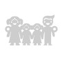E0201-N-Pandant argint familie cu 2 fetite 23x15 mm-0,5mm -1 buc
