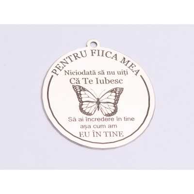 E0584-G- Pandant Pentru fiica mea 23x25mm, 0.5mm 1 buc